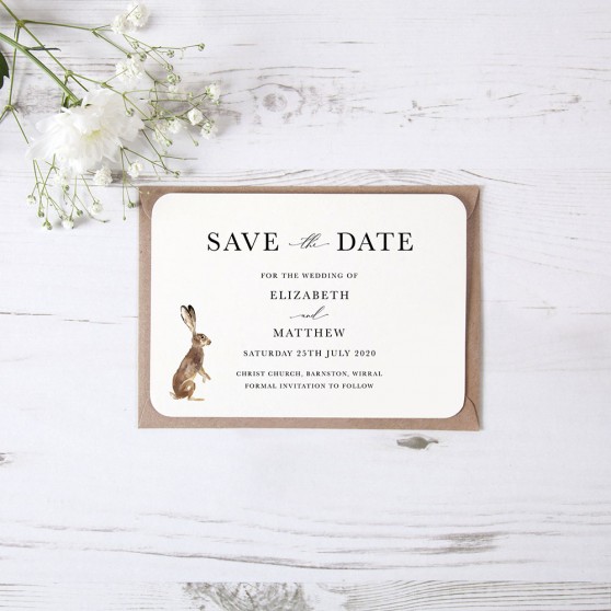 'Christmas Hare' Save the Date Sample