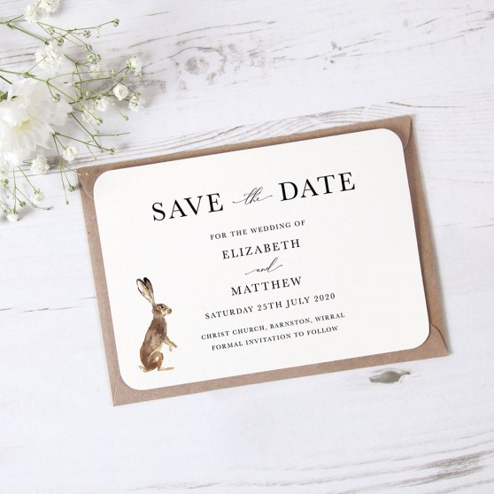 'Christmas Hare' Save the Date Sample