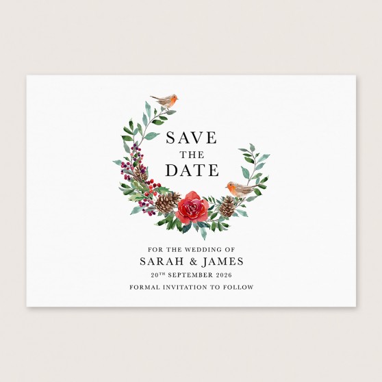 'Christmas Holly' Save the Date