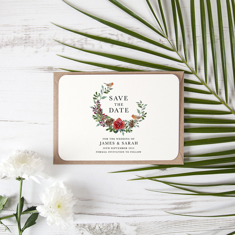 'Christmas Holly' Save the Date