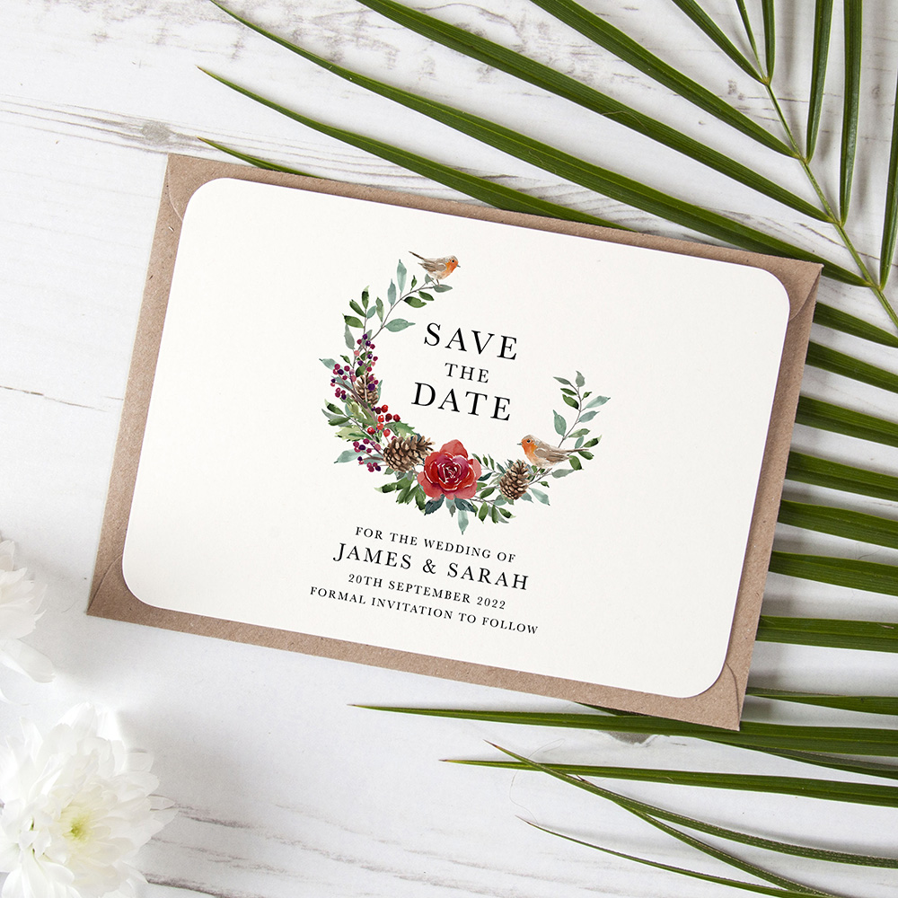 'Christmas Holly' Save the Date