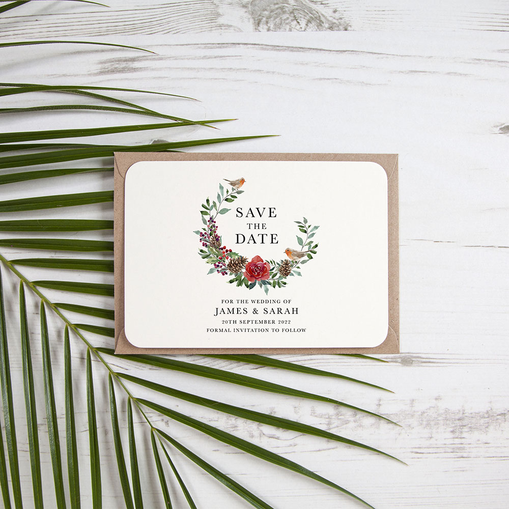 'Christmas Holly' Save the Date