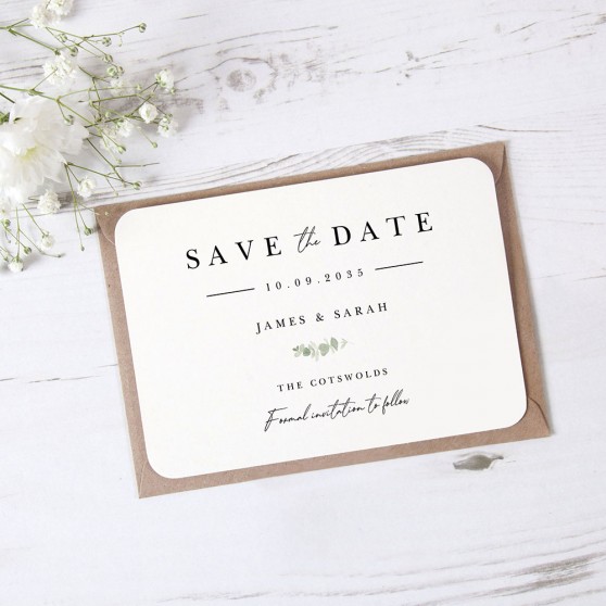 'Classic Eucalyptus CE11' Save the Date Sample
