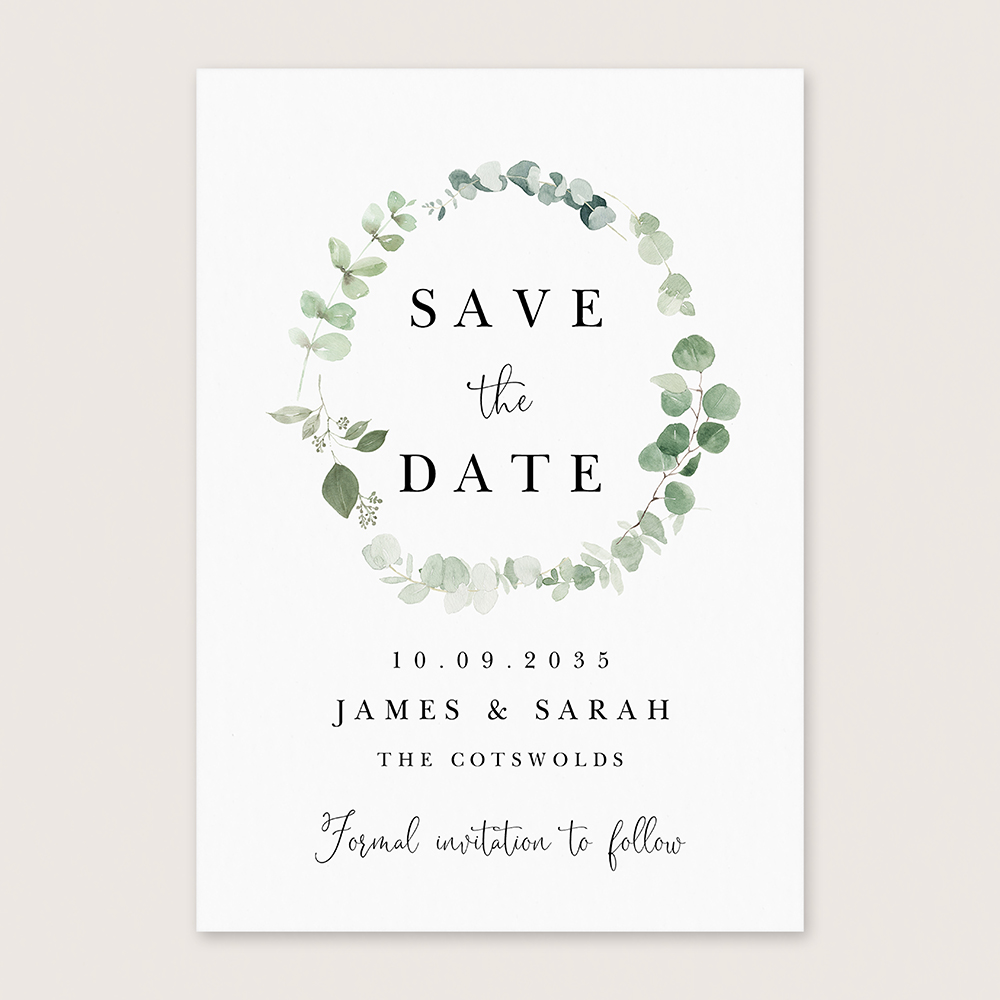 'Classic Eucalyptus CE15' Save the Date