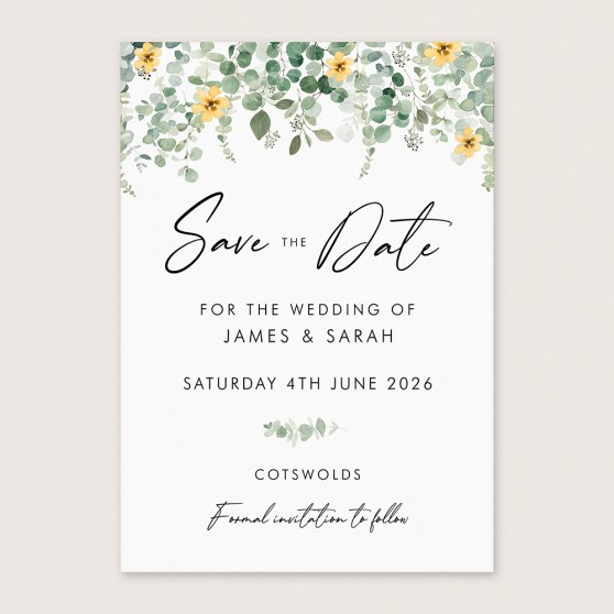 'Yellow Eucalyptus CE17' Save the Date