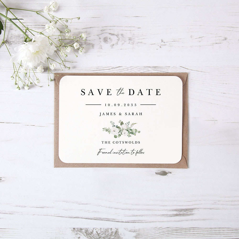 'Classic Eucalyptus CE18' Save the Date Sample