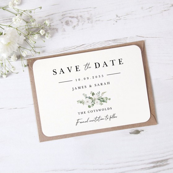 'Classic Eucalyptus CE18' Save the Date Sample