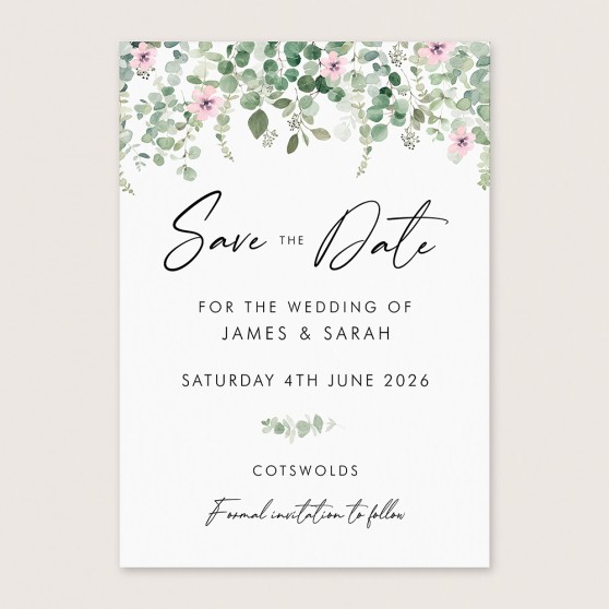 'Floral Classic Eucalyptus CE16' Save the Date