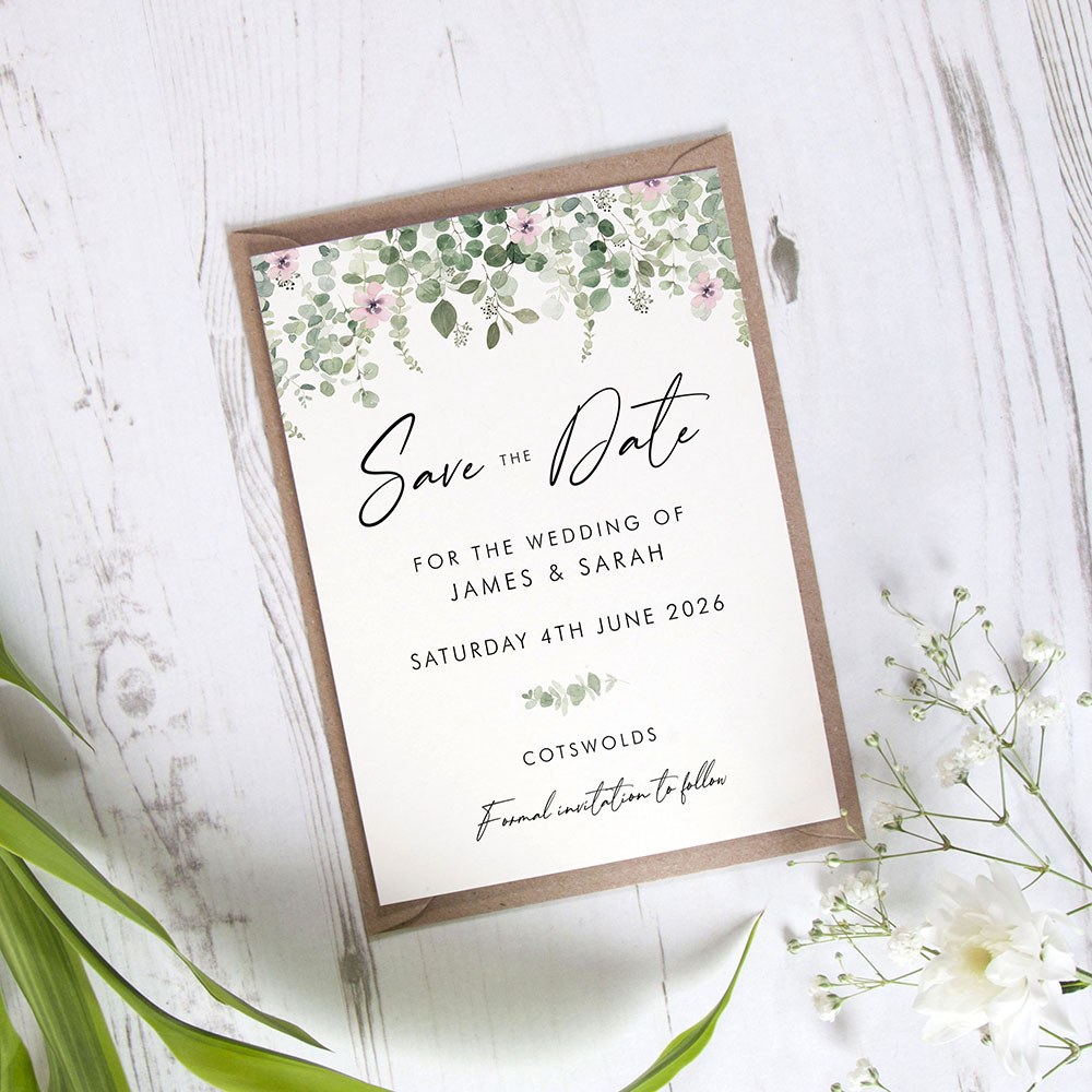 'Floral Classic Eucalyptus CE16' Save the Date
