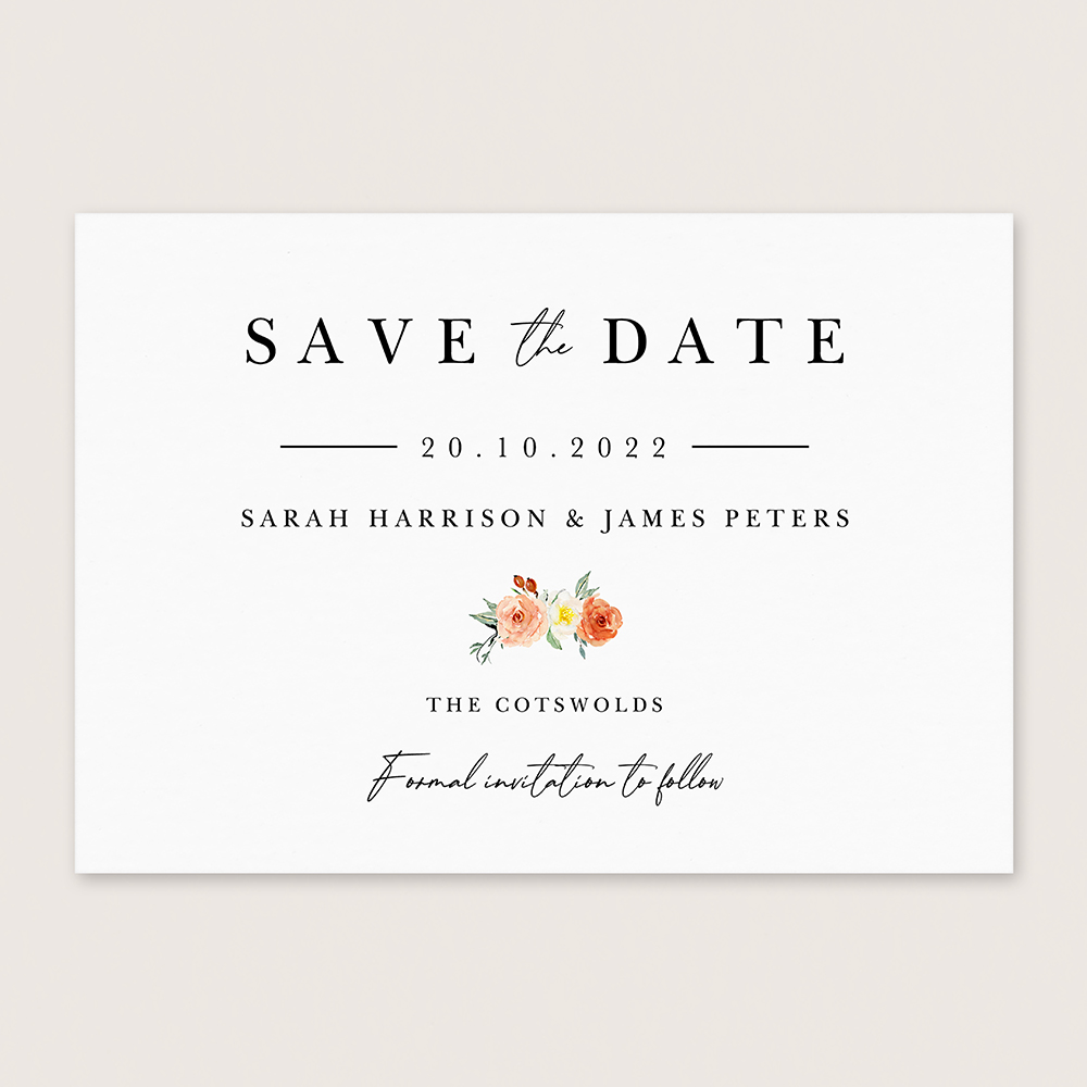 'Classic Dahlia Rose RD11' Save the Date