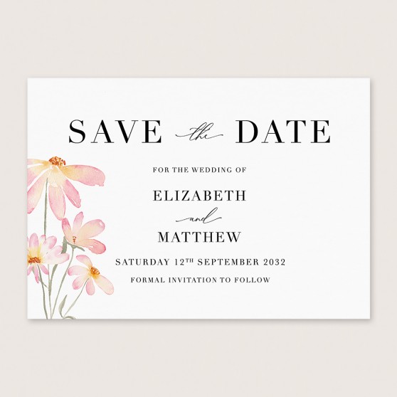 'Daisy Pink' Save the Date