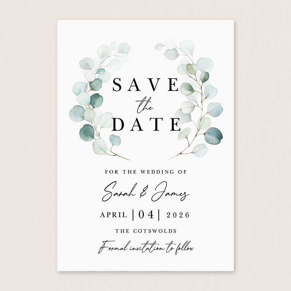 'Dreamy Eucalyptus DE12' Save the Date