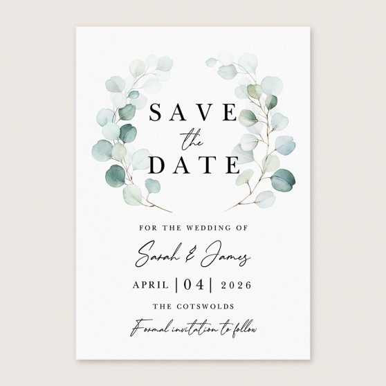 'Dreamy Eucalyptus DE12' Save the Date