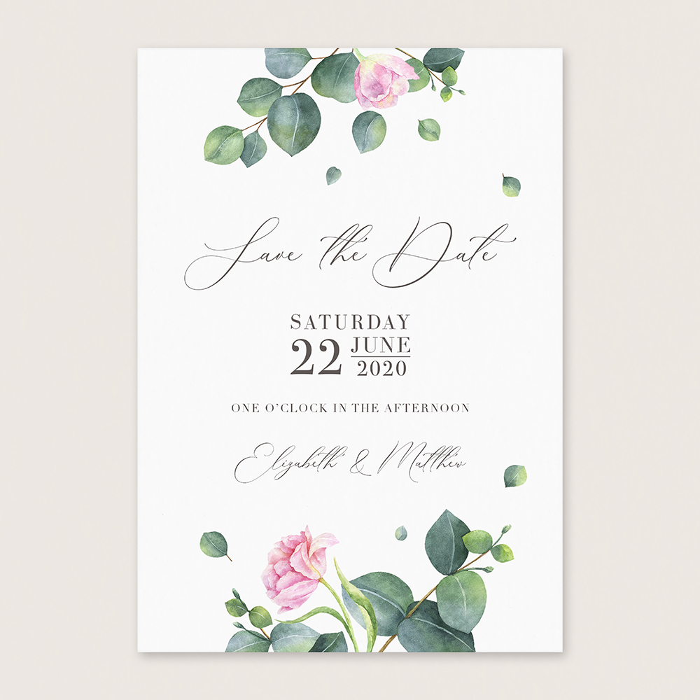 'Eucalyptus Blush' Save the Date