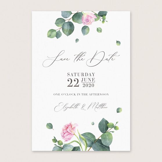 'Eucalyptus Blush' Save the Date