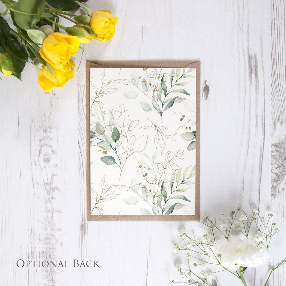 'Green & Gold Eucalyptus EG10' Save the Date