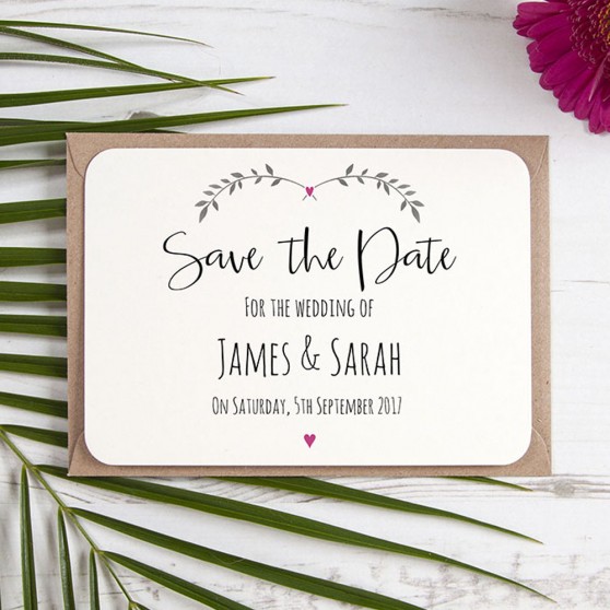 'Fuchsia Ivy Design' Save the Date Sample