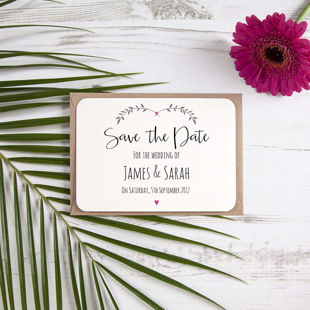 'Fuchsia Ivy Design' Save the Date Sample