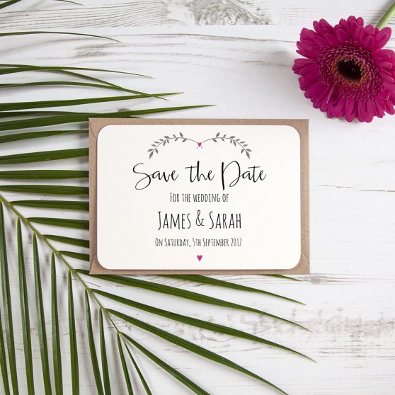 'Fuchsia Ivy Design' Save the Date Sample