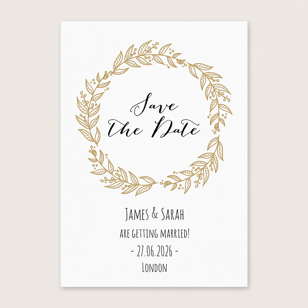 'Gold Wreath' Save the Date