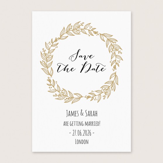 'Gold Wreath' Save the Date