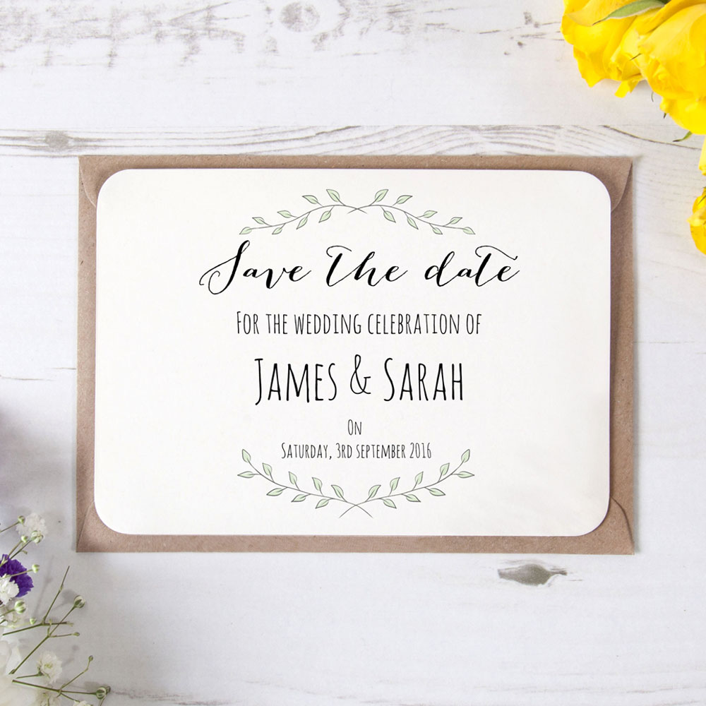 'Green Plant' Save the Date Sample