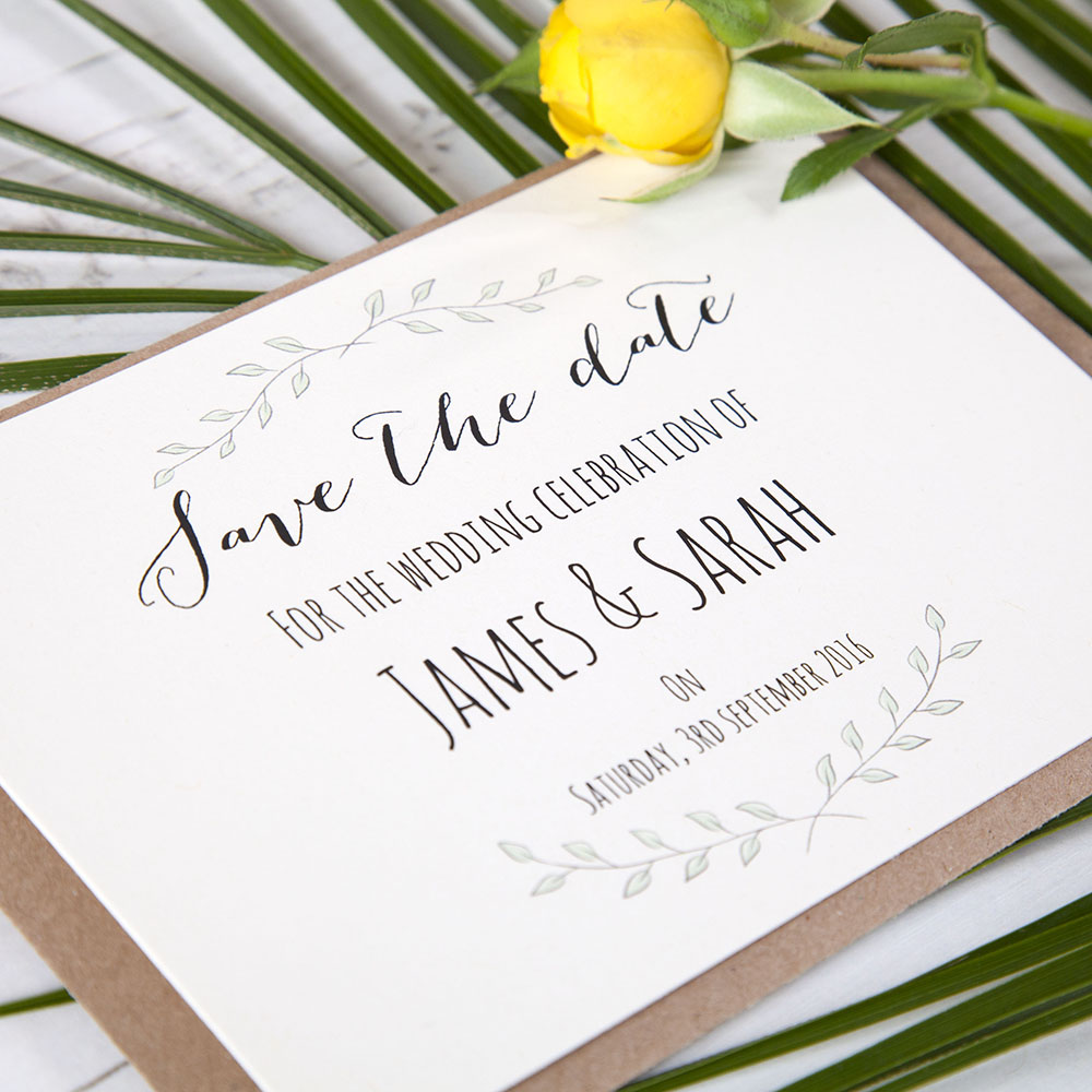 'Green Plant' Save the Date Sample