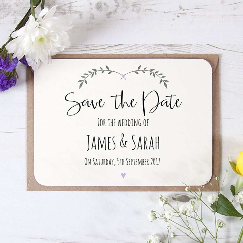 'Lavender Ivy Design' Save the Date Sample