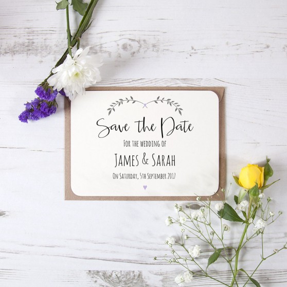 'Lavender Ivy Design' Save the Date Sample