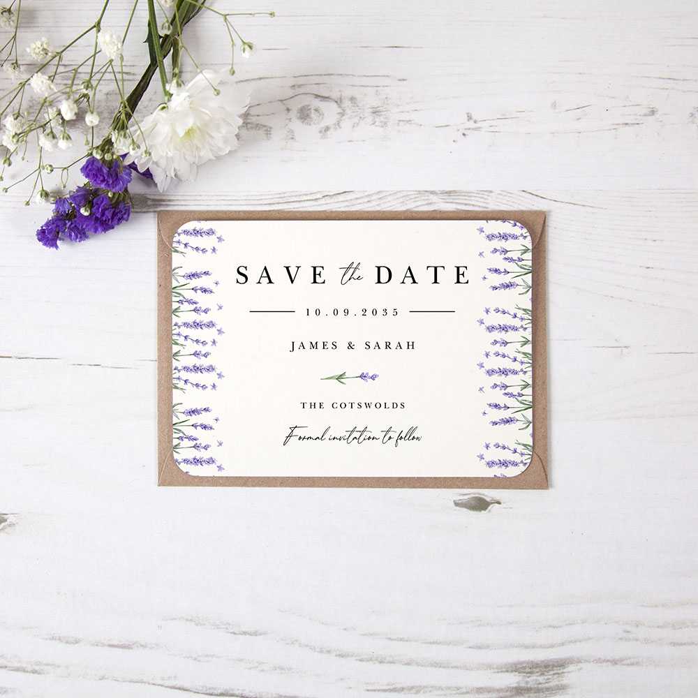 'Lavender L10' Save the Date Sample