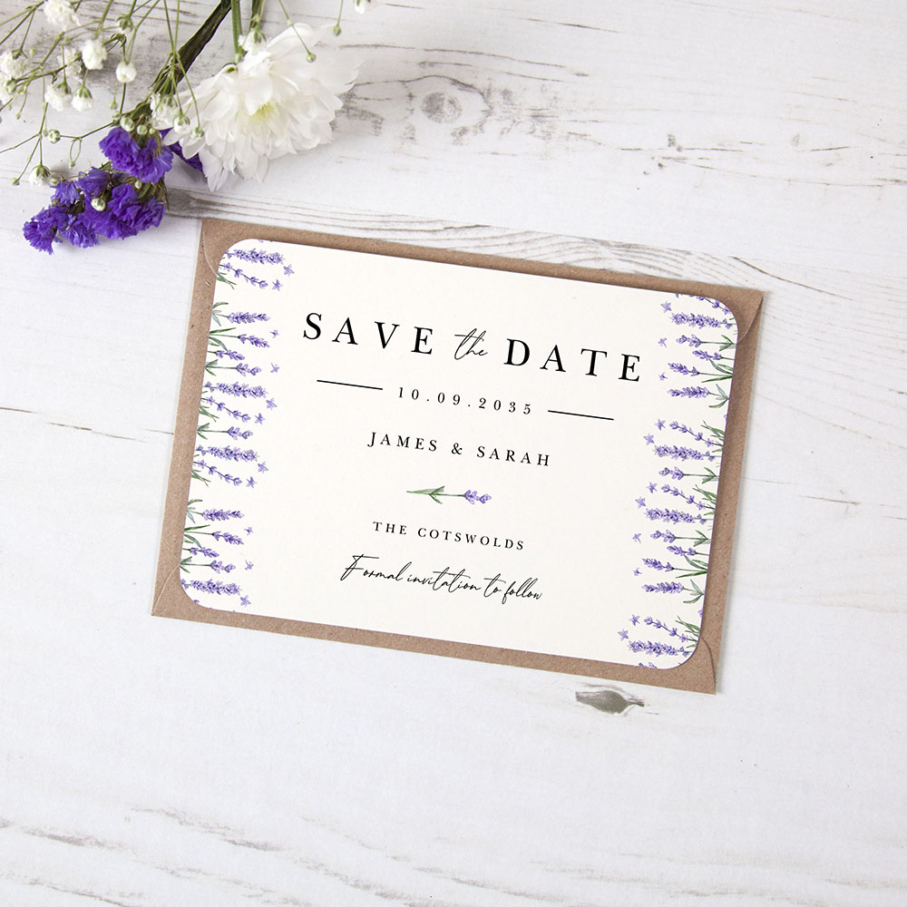 'Lavender L10' Save the Date Sample