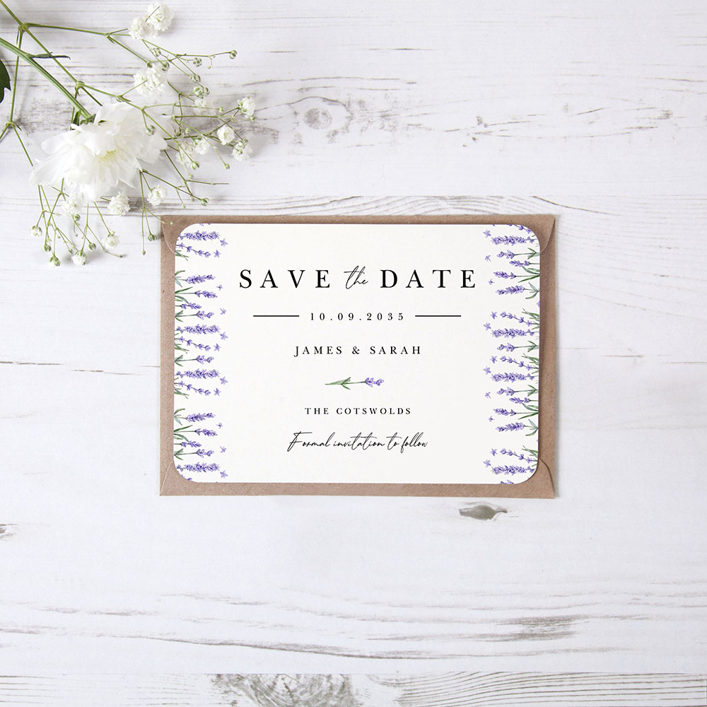 'Lavender L10' Save the Date Sample