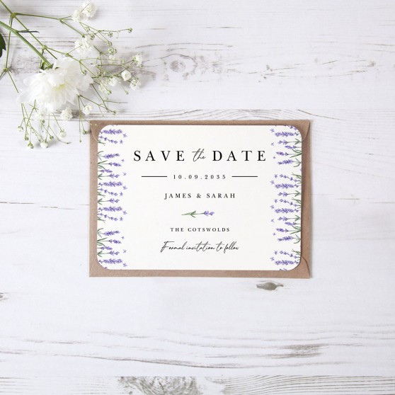 'Lavender L10' Save the Date Sample