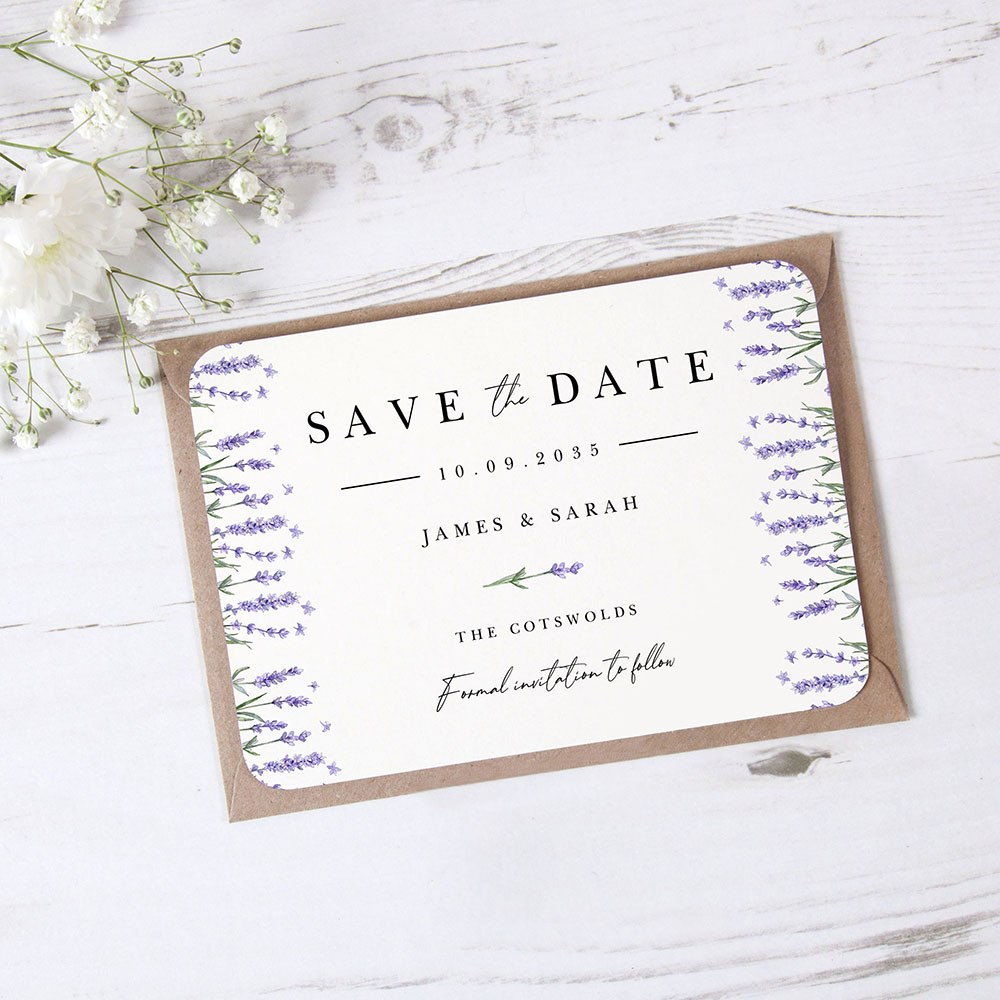 'Lavender L10' Save the Date Sample