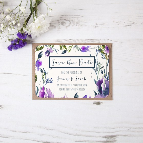 'Midnight Iris' Save the Date Sample