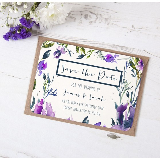 'Midnight Iris' Save the Date Sample