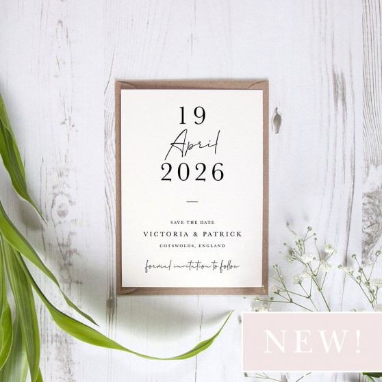 'Modern Minimalist MM01' Save the Date Sample