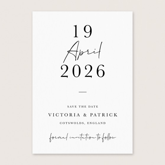 'Modern Minimalist MM01' Save the Date Sample