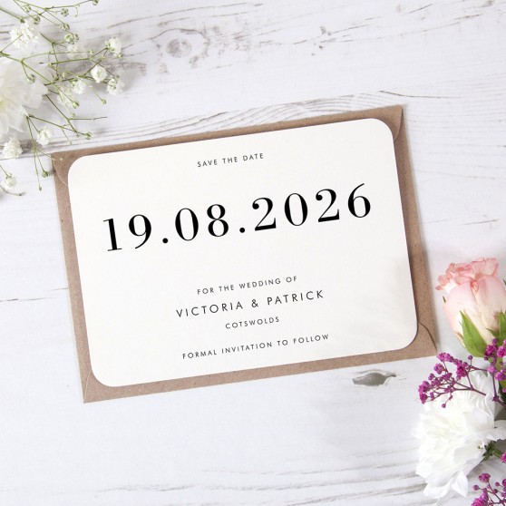 'Modern Minimalist MM03' Save the Date Sample