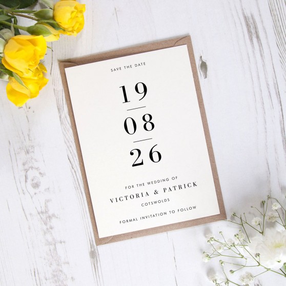 'Modern Minimalist MM04' Save the Date Sample