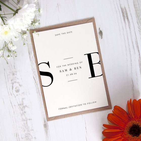 'Modern Minimalist MM05' Save the Date Sample