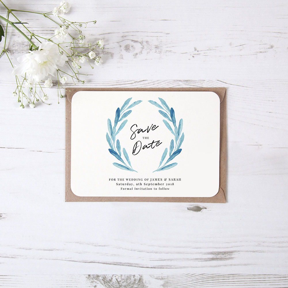 'Olive Blue' Save the Date Sample