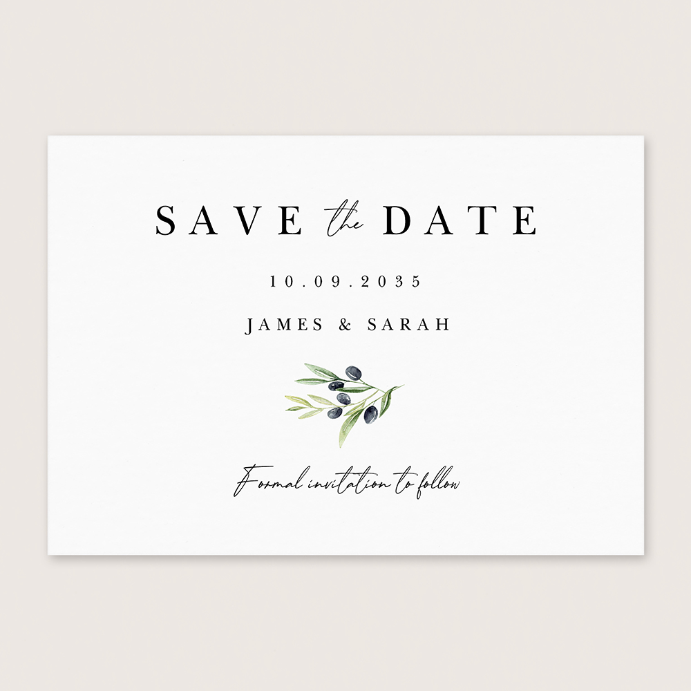 'Olive Leaves OL100' Save the Date