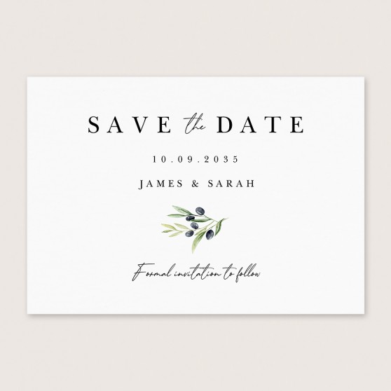 'Olive Leaves OL100' Save the Date Sample