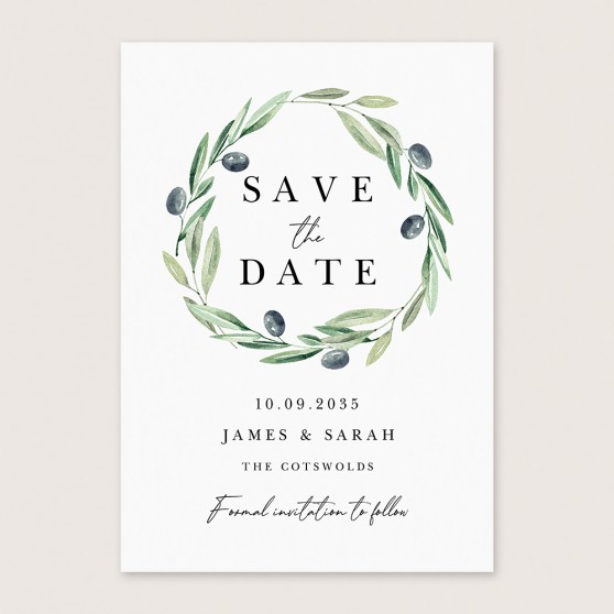 'Olive Leaves OL102' Save the Date
