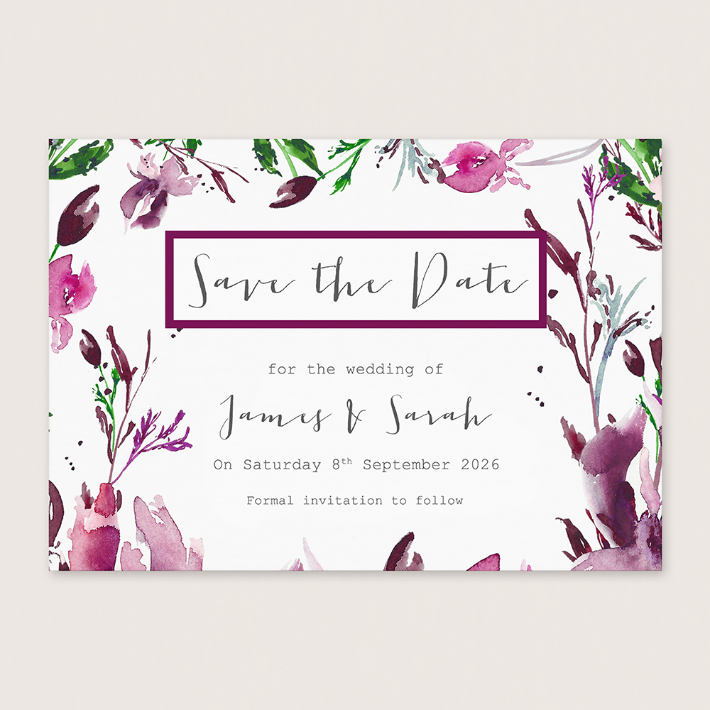 'Pink Iris' Save the Date