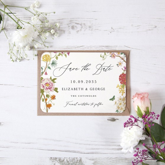 'Vintage Blooms VB10' Save the Date Sample