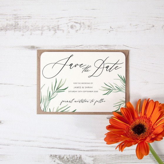'Willow Eucalyptus' Save the Date Sample