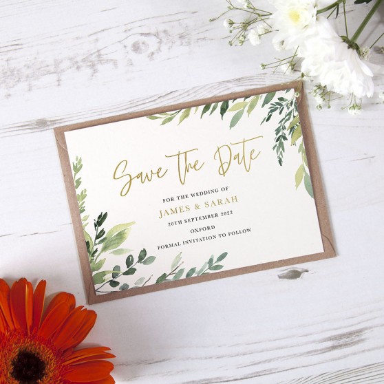 'Back to Nature' Foil Save the Date Sample