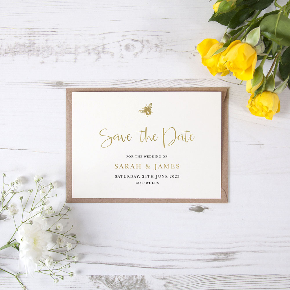 'Bumble Bee' Foil Save the Date Sample